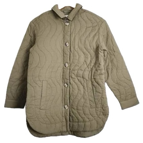 Madewell Jackets & Blazers - 4X - MADEWELL - Belrose Sage Green Quilted Button Down Jacket NEW $148